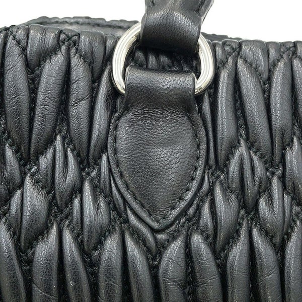 ミュウミュウ ハンドバッグ マテラッセ ナッパ クリスタル ラインストーン RN0958 Miu Miu 2way 黒