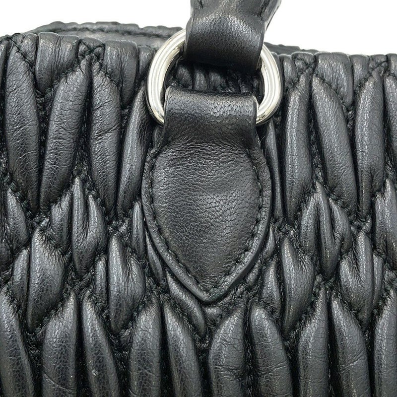 ミュウミュウ ハンドバッグ マテラッセ ナッパ クリスタル ラインストーン RN0958 Miu Miu 2way 黒
