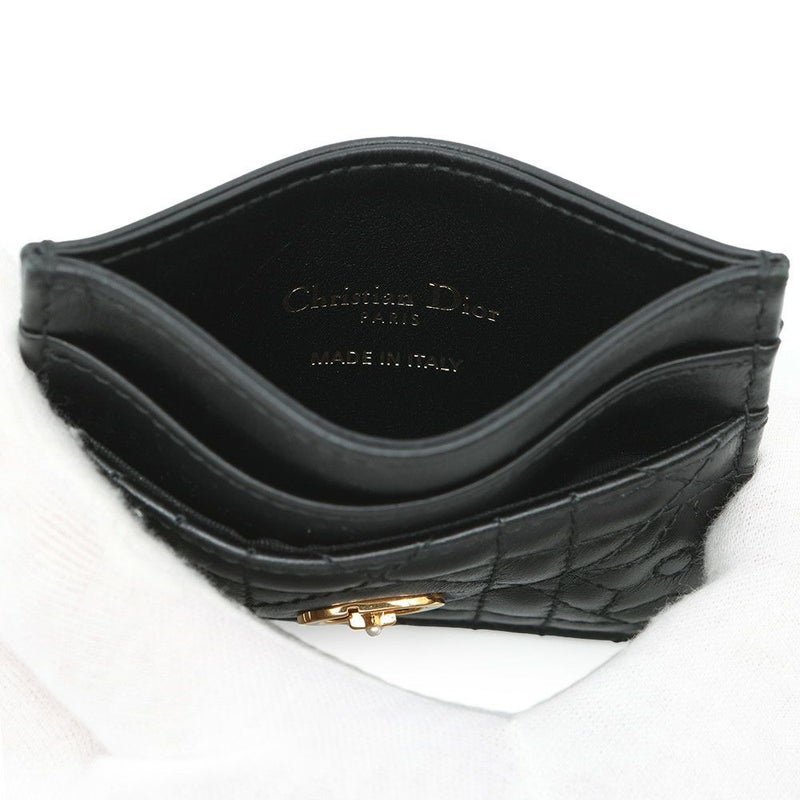 クリスチャン・ディオール カードケース カナージュ カロ フリージア スター ラムスキン S5130UNTZ Christian Dior 黒