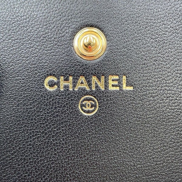 シャネル 三つ折り財布 マトラッセ ハートココ スモール フラップ ウォレット ラムスキン AP3392 CHANEL 黒