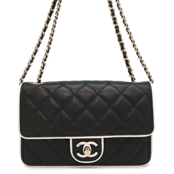 シャネル チェーンウォレット マトラッセ ココマーク Wチェーン ラムスキン AP4511 CHANEL 財布 黒