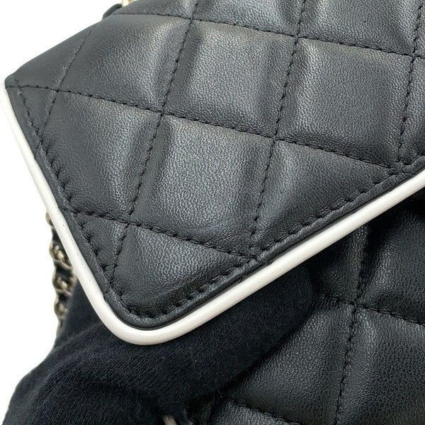 シャネル チェーンウォレット マトラッセ ココマーク Wチェーン ラムスキン AP4511 CHANEL 財布 黒