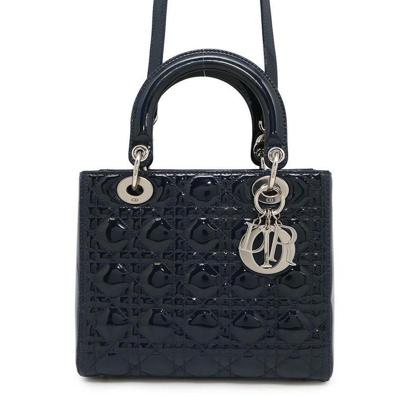 ディオール ハンドバッグ カナージュ レディディオール ミディアム パテント VRB44551 2way