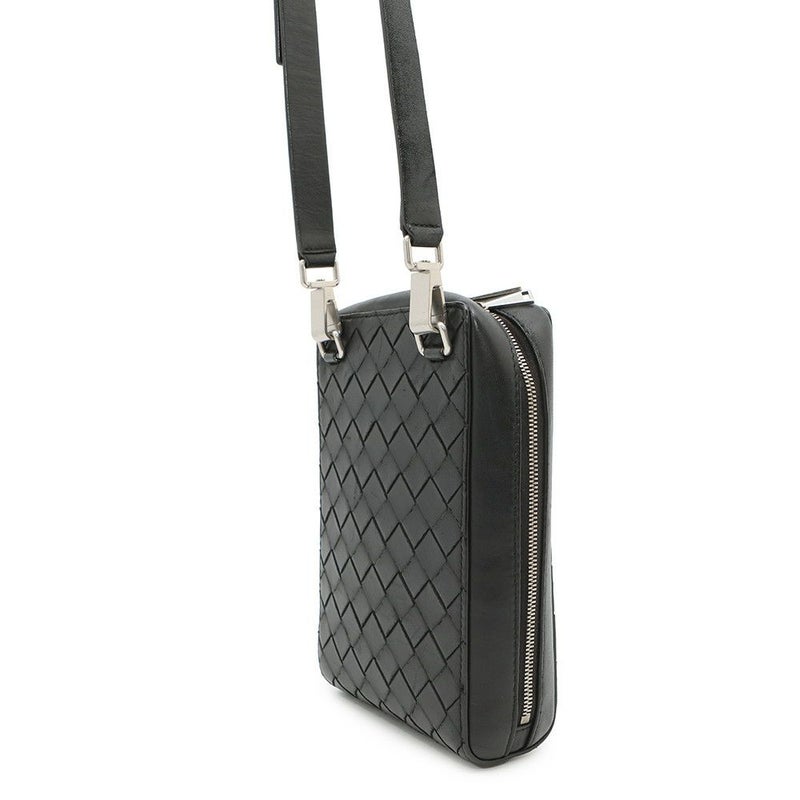 ボッテガヴェネタ ショルダーバッグ イントレチャート レザー 592692 BOTTEGA VENETA 黒