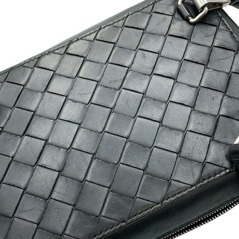 ボッテガヴェネタ ショルダーバッグ イントレチャート レザー 592692 BOTTEGA VENETA 黒