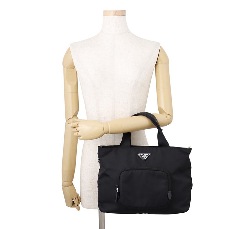 プラダ ハンドバッグ Re-Nylon ナイロン トライアングルロゴ 1BG354 PRADA 2wayショルダーバッグ 黒