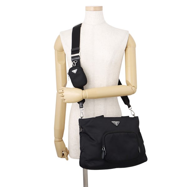 プラダ ハンドバッグ Re-Nylon ナイロン トライアングルロゴ 1BG354 PRADA 2wayショルダーバッグ 黒