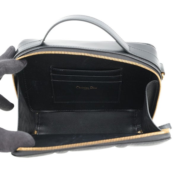 クリスチャン・ディオール チェーンショルダーバッグ カナージュ カロ ボックス レザー S5140UNGX Christian Dior バッグ 黒