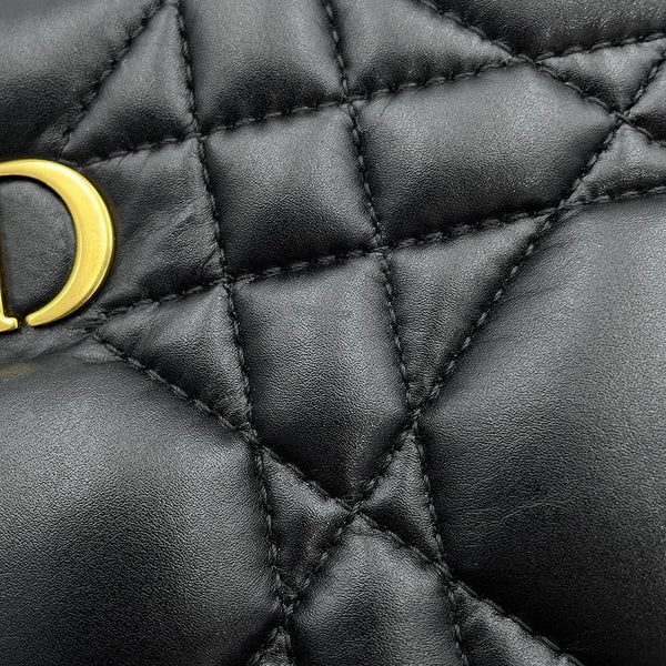 クリスチャン・ディオール チェーンショルダーバッグ カナージュ カロ ボックス レザー S5140UNGX Christian Dior バッグ 黒
