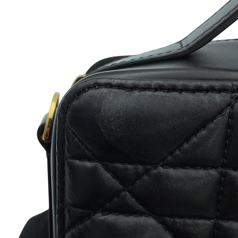 クリスチャン・ディオール チェーンショルダーバッグ カナージュ カロ ボックス レザー S5140UNGX Christian Dior バッグ 黒