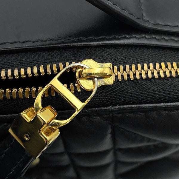 クリスチャン・ディオール チェーンショルダーバッグ カナージュ カロ ボックス レザー S5140UNGX Christian Dior バッグ 黒
