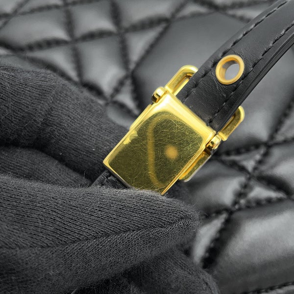 クリスチャン・ディオール チェーンショルダーバッグ カナージュ カロ ボックス レザー S5140UNGX Christian Dior バッグ 黒