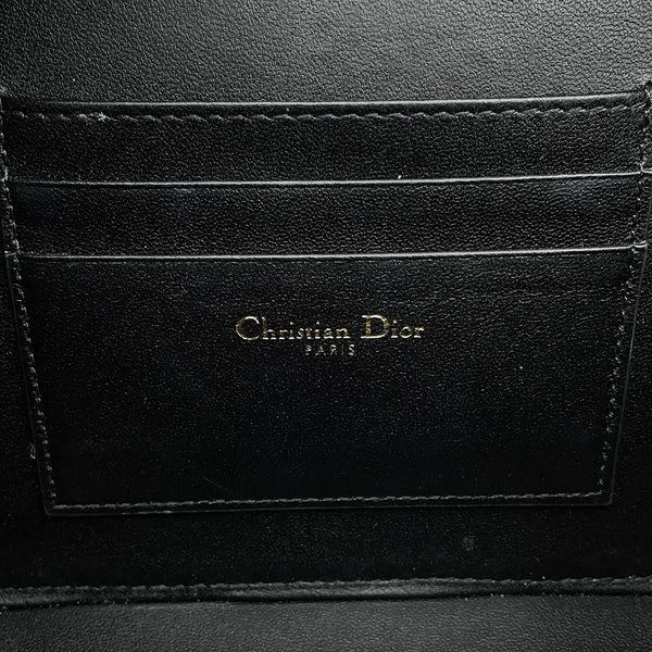 クリスチャン・ディオール チェーンショルダーバッグ カナージュ カロ ボックス レザー S5140UNGX Christian Dior バッグ 黒