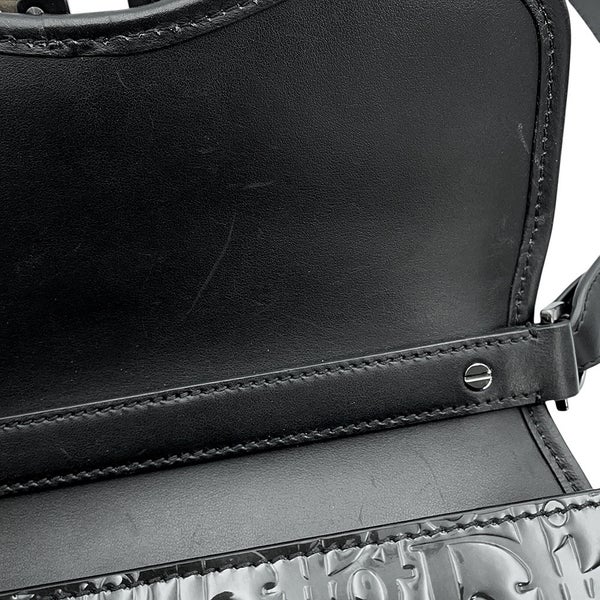 クリスチャン・ディオ―ル ショルダーバッグ ギャロップ GALLOP ミニ オブリーク パテント/レザー Christian Dior 黒