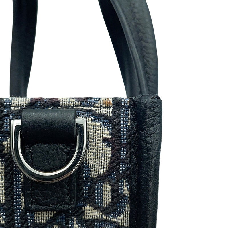 クリスチャン・ディオール ハンドバッグ オブリーク ノースサウス ミニ キャンバス/グレインドカーフスキン Christian Dior 黒