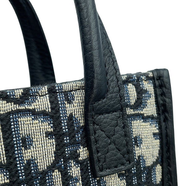 クリスチャン・ディオール ハンドバッグ オブリーク ノースサウス ミニ キャンバス/グレインドカーフスキン Christian Dior 黒