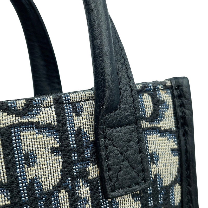 クリスチャン・ディオール ハンドバッグ オブリーク ノースサウス ミニ キャンバス/グレインドカーフスキン Christian Dior 黒