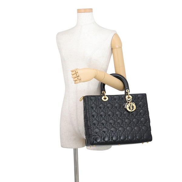 クリスチャン・ディオール ハンドバッグ レディディオール カナージュ ラージ Christian Dior 2way 黒