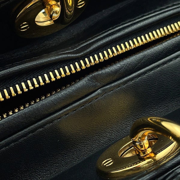 クリスチャン・ディオール ハンドバッグ レディディオール カナージュ ラージ Christian Dior 2way 黒
