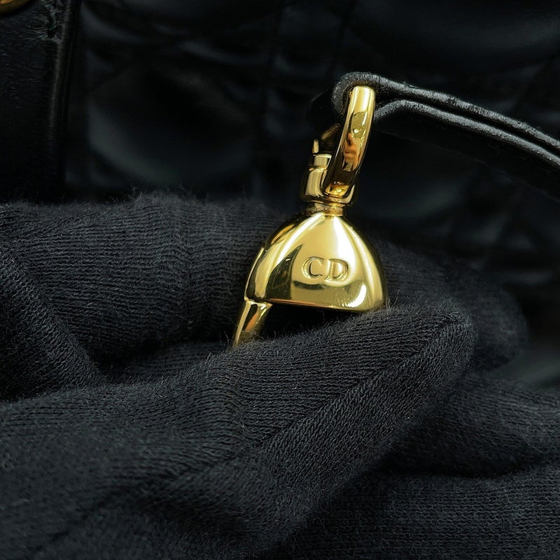 クリスチャン・ディオール ハンドバッグ レディディオール カナージュ ラージ Christian Dior 2way 黒