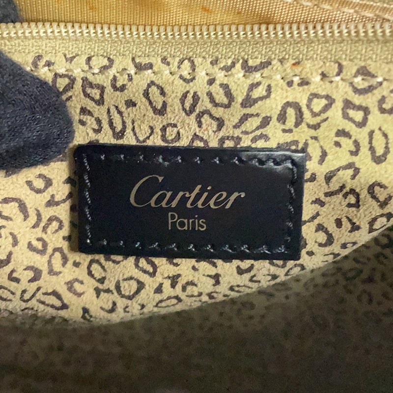 カルティエ ハンドバッグ パンテール レザー Cartier 2wayショルダーバッグ 黒
