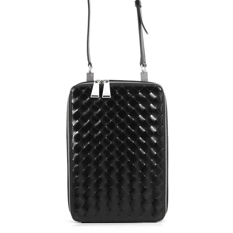 ボッテガヴェネタ ショルダーバッグ イントレチャート カーフレザー 596370 BOTTEGA VENETA 黒