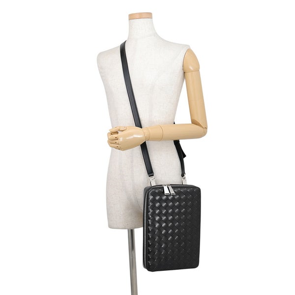 ボッテガヴェネタ ショルダーバッグ イントレチャート カーフレザー 596370 BOTTEGA VENETA 黒