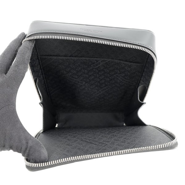 ボッテガヴェネタ ショルダーバッグ イントレチャート カーフレザー 596370 BOTTEGA VENETA 黒