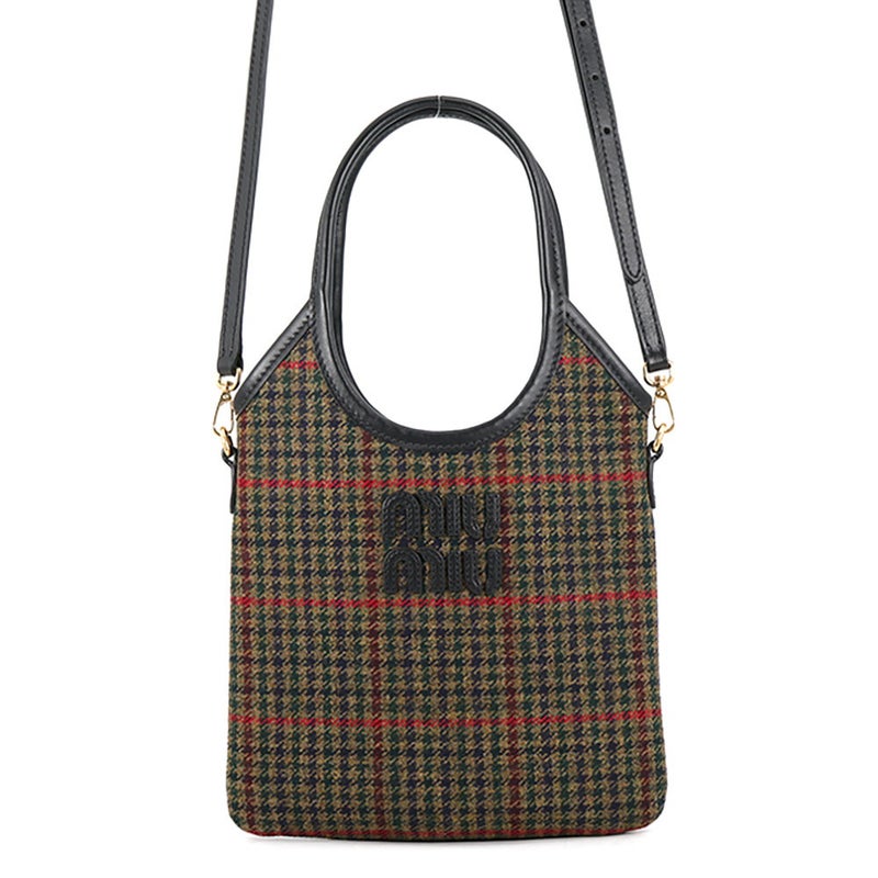 ミュウミュウ ハンドバッグ Ivy アイビー ミニ ファブリック レザー 5BA281 Miu Miu 2way