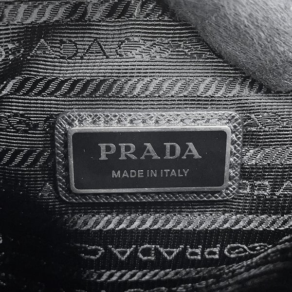 プラダ ショルダーバッグ Re-Nylon ナイロン サフィアーノレザー 2VH113 PRADA 黒