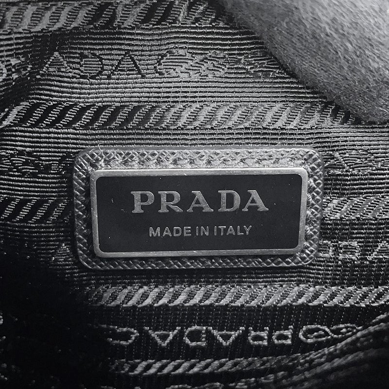 プラダ ショルダーバッグ Re-Nylon ナイロン サフィアーノレザー 2VH113 PRADA 黒