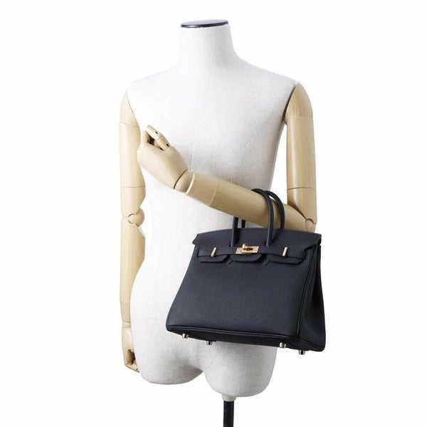 エルメス バーキン25 ブラック/ピンクゴールド金具 トゴ B刻印 HERMES Birkin ハンドバッグ 黒