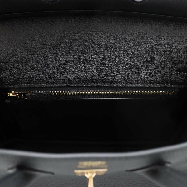 エルメス バーキン25 ブラック/ピンクゴールド金具 トゴ B刻印 HERMES Birkin ハンドバッグ 黒