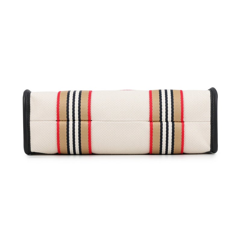 バーバリー ハンドバッグ アイコン ストライプトリム スモール トート キャンバス レザー 81214931 BURBERRY 2way
