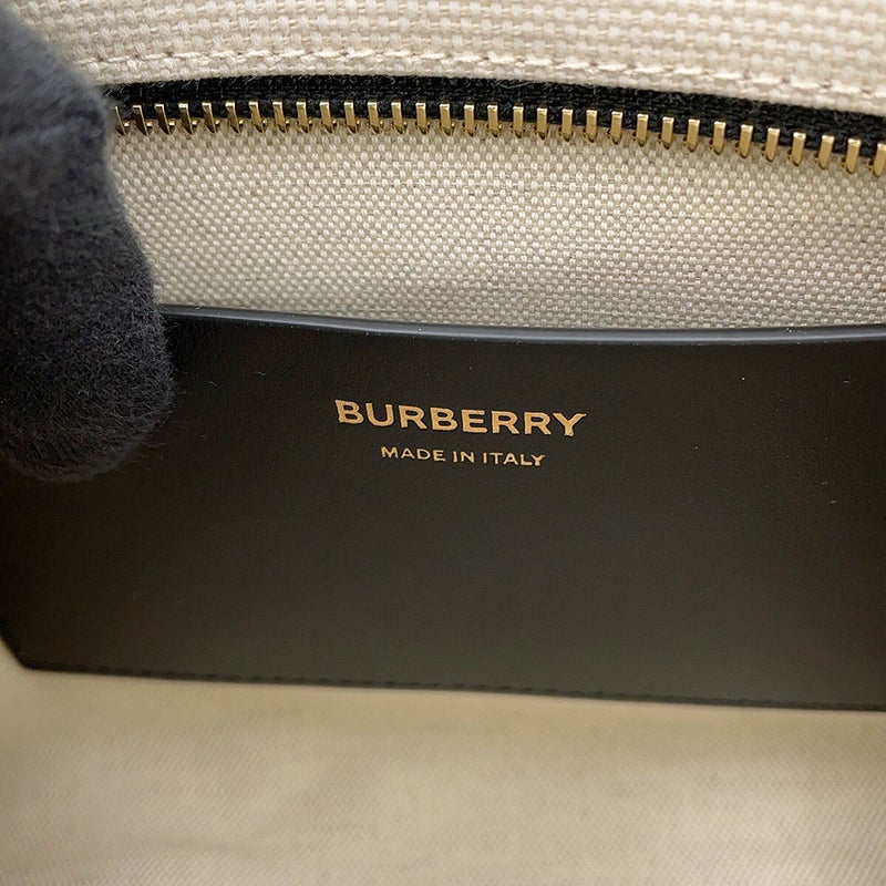 バーバリー ハンドバッグ アイコン ストライプトリム スモール トート キャンバス レザー 81214931 BURBERRY 2way