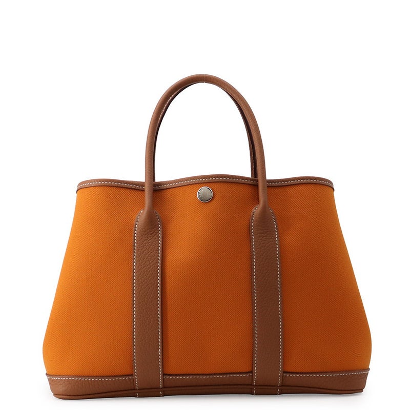エルメス トートバッグ ガーデンパーティTPM アプリコット/ゴールド/シルバー金具 トワルミリタリー/ネゴンダ C刻印