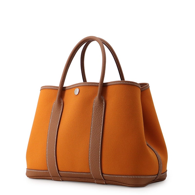 エルメス トートバッグ ガーデンパーティTPM アプリコット/ゴールド/シルバー金具 トワルミリタリー/ネゴンダ C刻印