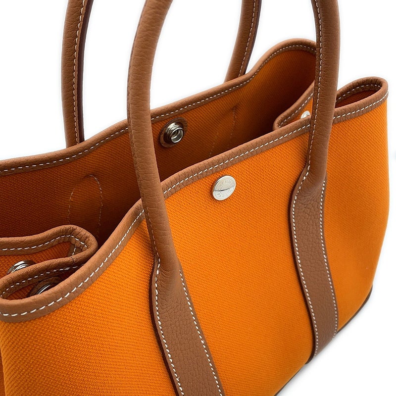 エルメス トートバッグ ガーデンパーティTPM アプリコット/ゴールド/シルバー金具 トワルミリタリー/ネゴンダ C刻印