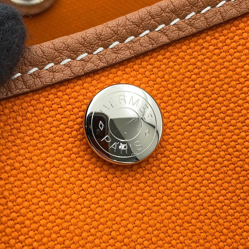 エルメス トートバッグ ガーデンパーティTPM アプリコット/ゴールド/シルバー金具 トワルミリタリー/ネゴンダ C刻印