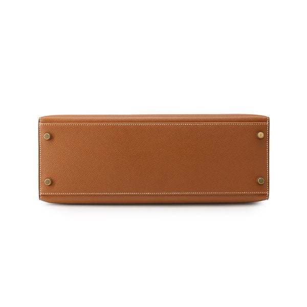 エルメス ハンドバッグ ケリー32 外縫い ゴールド/ゴールド金具 クシュベル □A刻印 HERMES ２wayショルダー