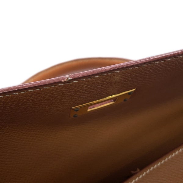 エルメス ハンドバッグ ケリー32 外縫い ゴールド/ゴールド金具 クシュベル □A刻印 HERMES ２wayショルダー