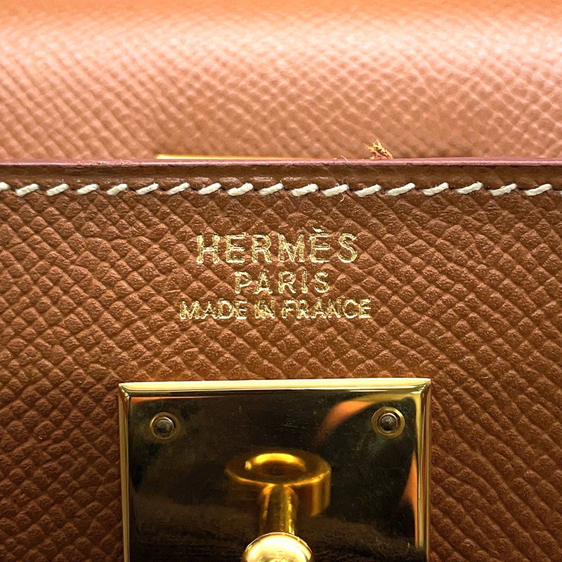 エルメス ハンドバッグ ケリー32 外縫い ゴールド/ゴールド金具 クシュベル □A刻印 HERMES ２wayショルダー
