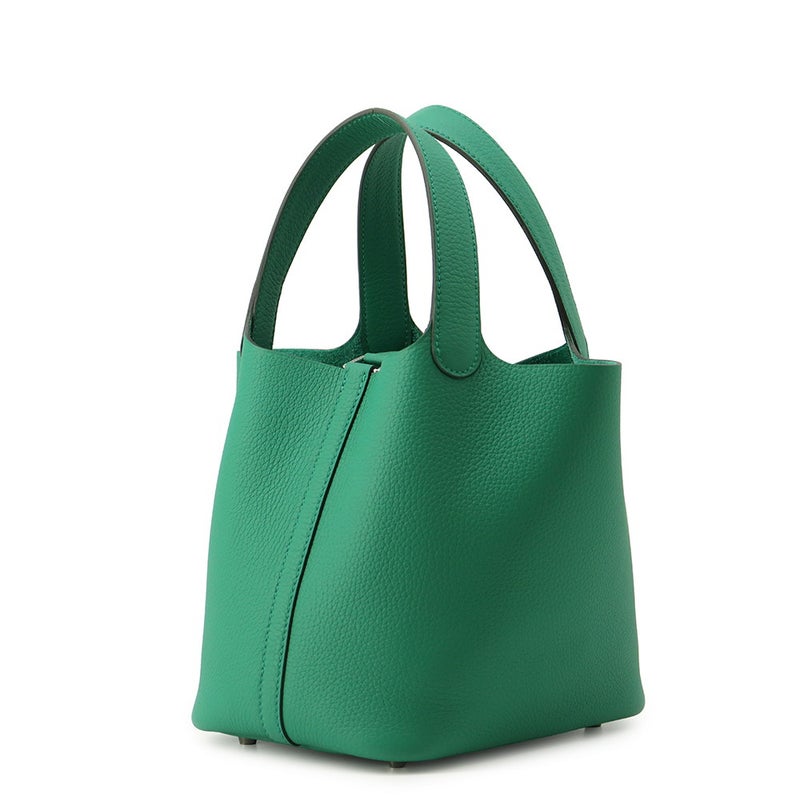 エルメス ハンドバッグ ピコタンロックPM ヴェールヴェルティゴ/シルバー金具 トリヨンクレマンス G刻印