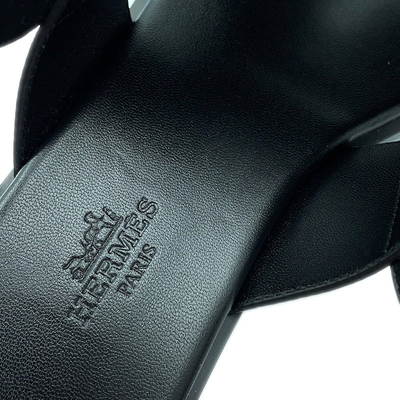 エルメス サンダル マヤ レザー レディースサイズ36 HERMES 靴 黒