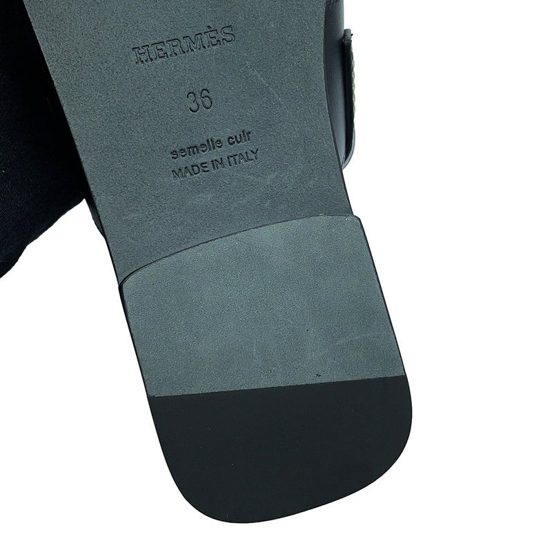 エルメス サンダル マヤ レザー レディースサイズ36 HERMES 靴 黒