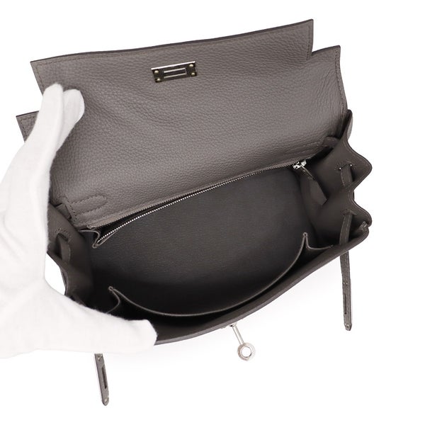 エルメス ハンドバッグ ケリー25 内縫い エタン/シルバー金具 トゴ Z刻印 ２wayショルダー