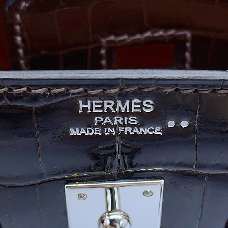 エルメス バーキン25 ショコラ/オレンジ/シルバー金具 ニロティカスシャイン □K刻印 HERMES Birkin ハンドバッグ