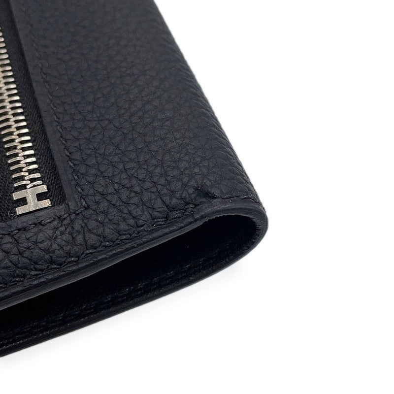 エルメス 長財布 ドゴンロング ブラック/シルバー金具 トリヨンクレマンス Z刻印 HERMES 黒