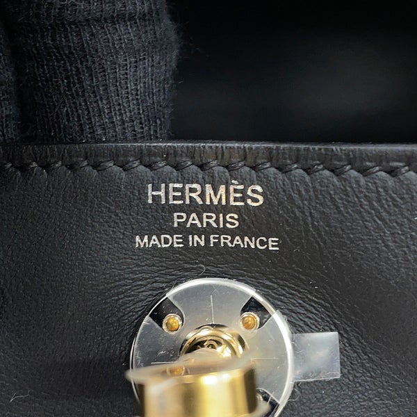 エルメス ハンドバッグ リンディ ミニ ブラック/エレクトラム金具 スイフト K刻印 HERMES 2wayショルダーバッグ