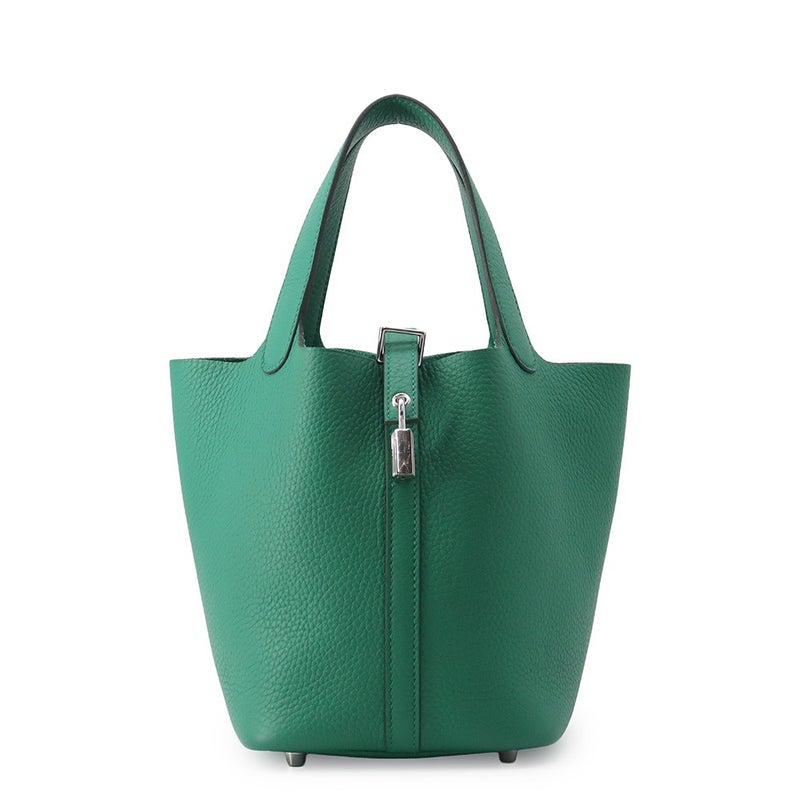 エルメス ハンドバッグ ピコタンロックPM ヴェールジェイド/シルバー金具 トリヨンクレマンス G刻印 HERMES